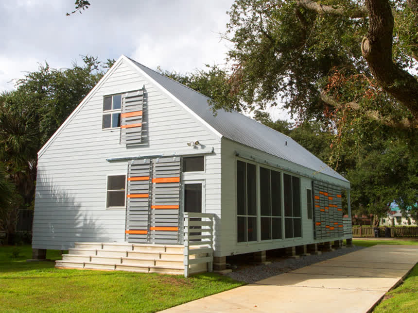 A custom coastal home built by Cypress Construction on the Mississippi Gulf Coast